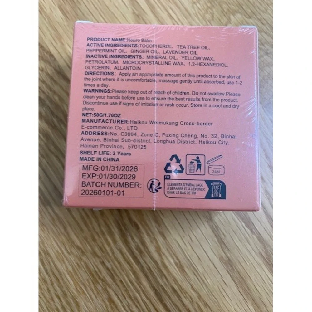 Neuro Balm Massage Gel Unisex 50g Orange New Sealed Nerve Discomfort Soothing